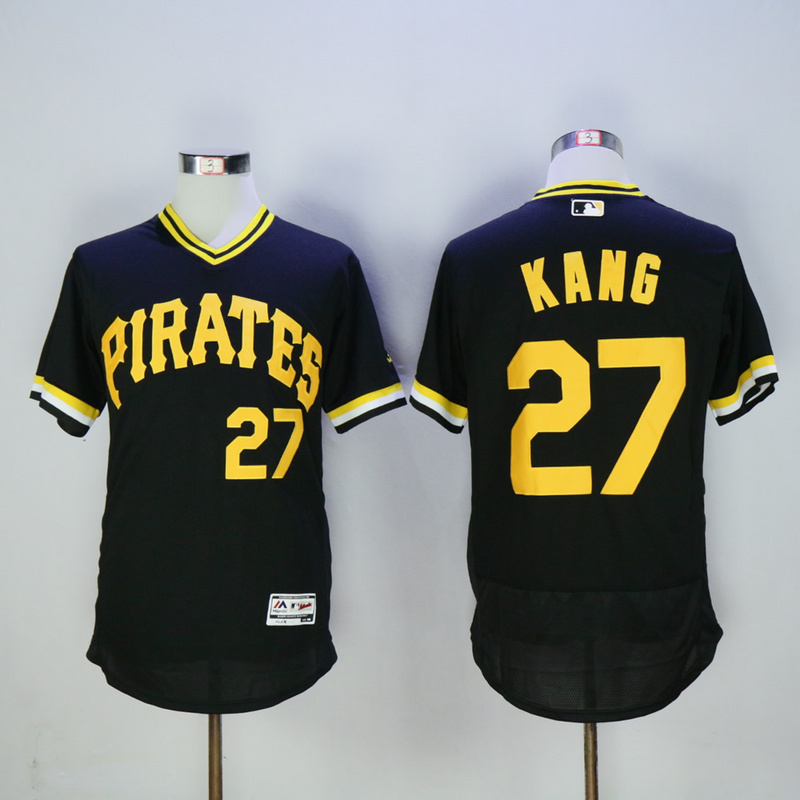 Men Pittsburgh Pirates #27 Kang Black Elite MLB Jerseys->pittsburgh pirates->MLB Jersey